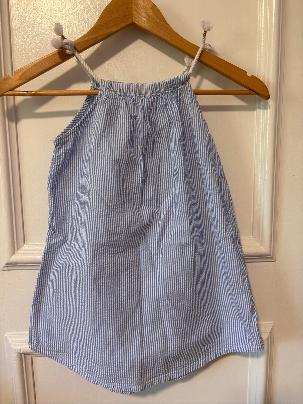 H&M Blue and White Striped Halter Dress